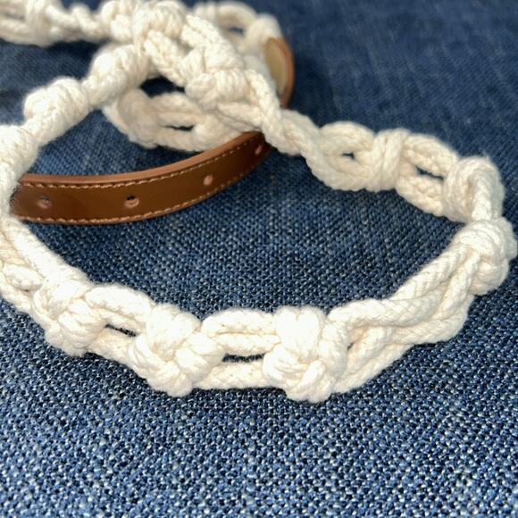 Talbots Nautical Stretch Rope Belt With Genuine Leather XL 42-46” - Picture 4 of 5